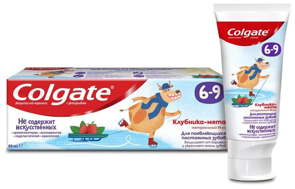 Colgate Зубная паста детская Арбуз, без фторида, для детей от 6 до 9 ...