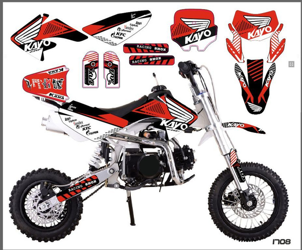 Характеристики Наклейки на питбайк Kayo CRF 2015, Honda CRF70, Racer ...