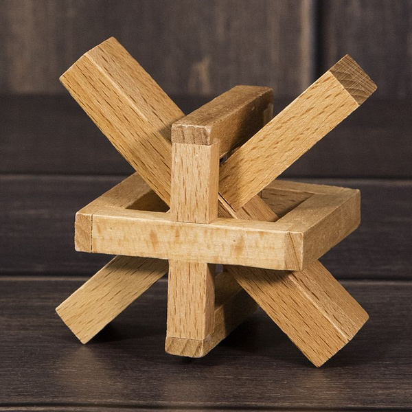 Деревянная головоломка Wooden узел-крест - купить с доставкой по ...