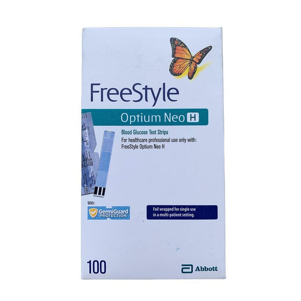 Тест-полоски Abbott Freestyle Optium (ФриСтайл Оптиум) , 100 штук срок ...