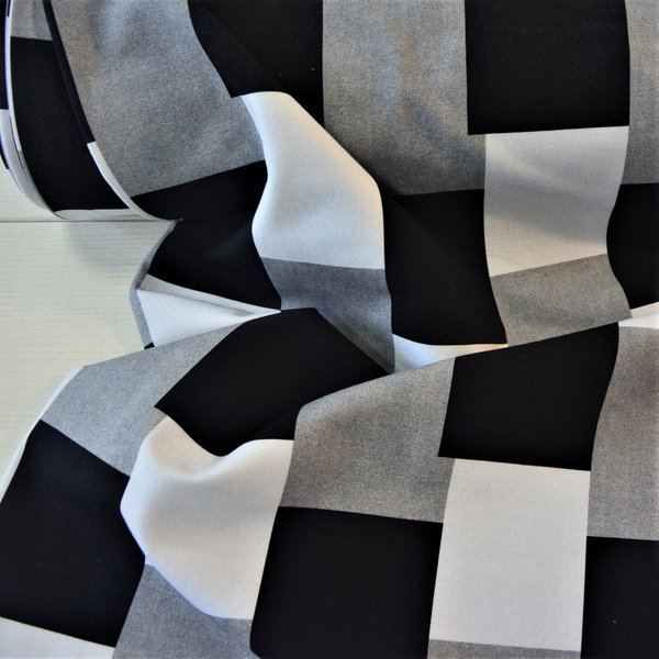 Ткань Футер 2-нитка с лайкрой "Геометрика", отрез 1,0 м х 1,8 м ...