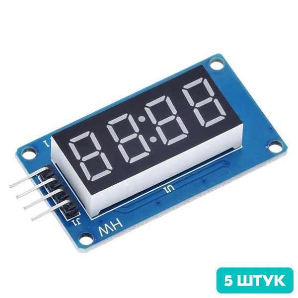 Цифровой индикатор на TM1637 (красный) (5 штук) - купить с доставкой по