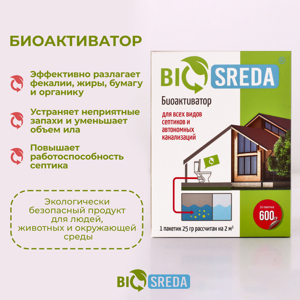 Биоактиватор "BIOSREDA" для всех видов септиков и автономных ...