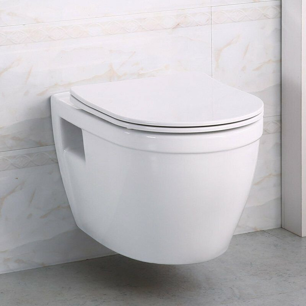 Унитаз подвесной безободковый с сиденьем BelBagno LOTO BB070CHR/SC ...