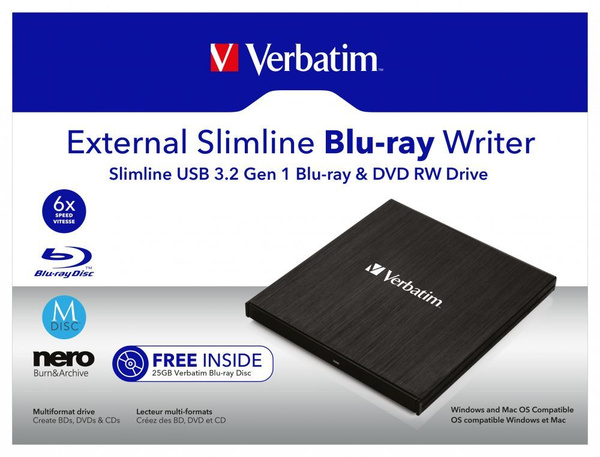 Пишущий привод VERBATIM MOBILE BLU-RAY REWRITER - купить с доставкой по ...