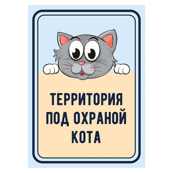 Табличка, осторожно злой кот, прикол, на дверь, на забор, 25 см, 18 см ...