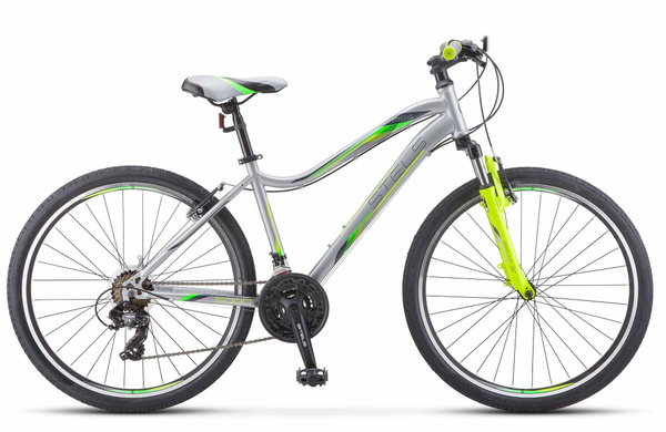 Велосипед STELS Miss 5000 V 26" V050 рама 18" Серебристый/салатовый ...