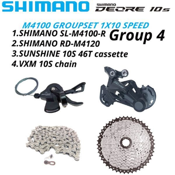 Deragliatore Shimano Deore SHIMANO DEORE Gruppo 10 Velocà M4100 Cambio SL- M4100-R RD-M5120 RD-M4120 Deragliatore Posteriore RD-M5120-SGS Parti Originali Componenti Bici Shimano