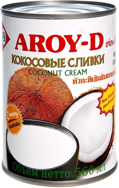 Кокосовые сливки (кокосовый крем) AROY-D, жирность 20-22%, 560 мл ...