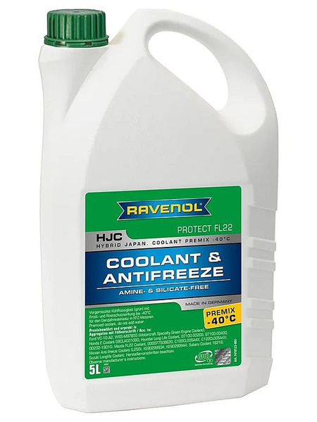 Антифриз RAVENOL HJC Protect FL22 Premix -40 5 л зеленый купить по ...