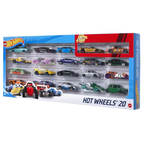Набор из 20 игрушечных машинок Hot Wheels, масштаб 1:64 (в ассортименте ...