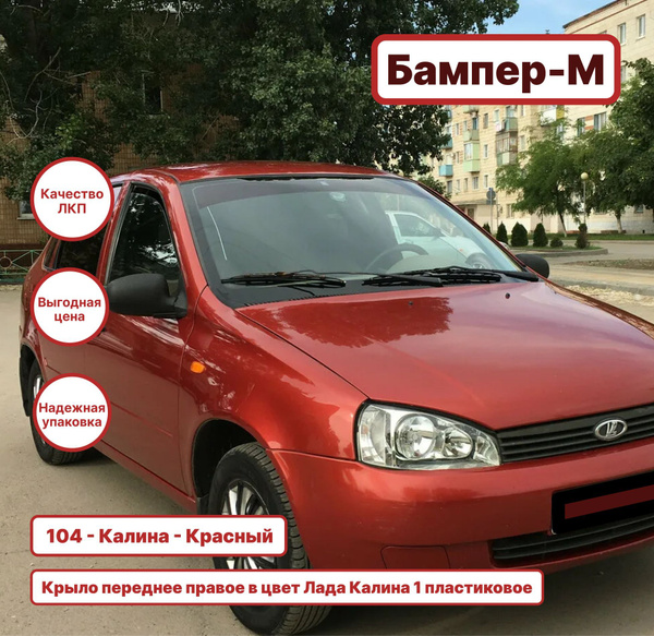 Крыло переднее правое в цвет Лада Калина 1 пластиковое 104 - Калина ...