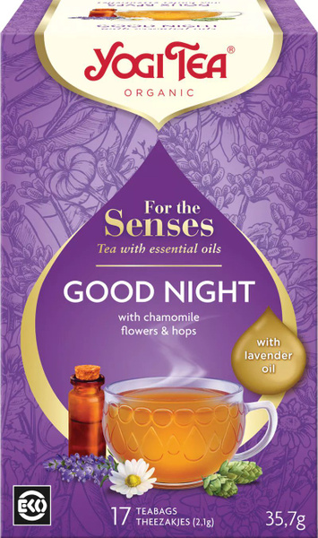 Yogi Tea, For the Senses, Good Night, С эфирными маслами, Спокойной ...