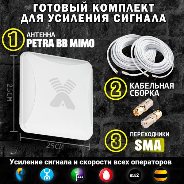 Комплект 3G 4G LTE Антенна Antex Petra BB Mimo + Кабельные сборки ...