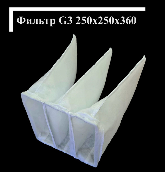 Фильтр карманный на проволочной рамке для вентиляции G3 250х250х360-3 ...