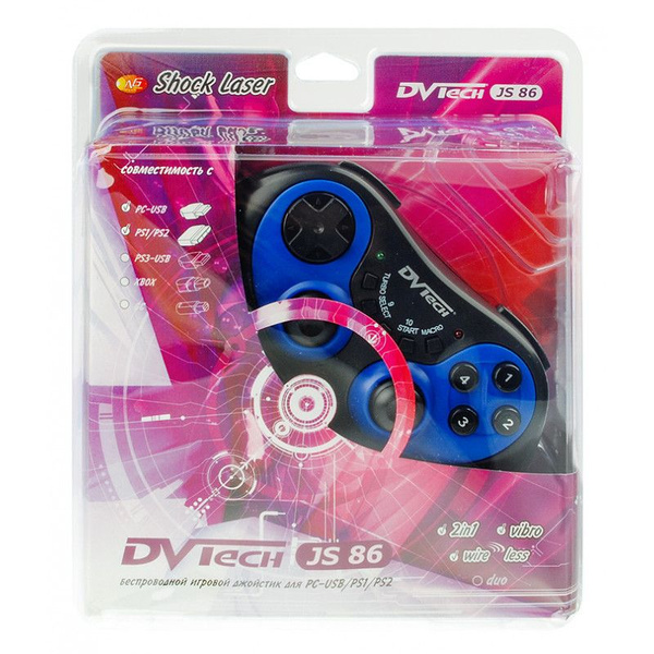 Геймпад DVTech, для Windows, PlayStation 2, черный, синий - купить по ...