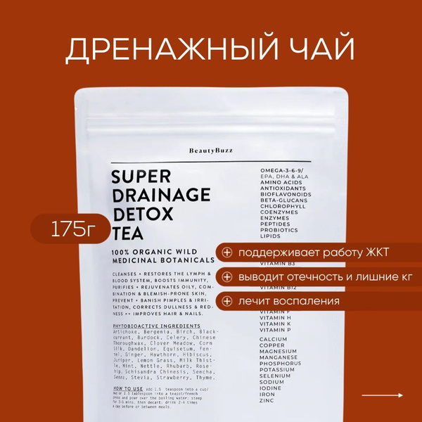 Дренажный детокс чай для похудения и очищения организма / 175 г ...