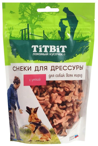 Лакомство TiTBiT Снеки для дрессуры собак, с уткой, 100 г - купить с ...