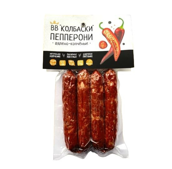 Колбаски веганские вялено-копченые "Пепперони" Высший Вкус, 120 г ...