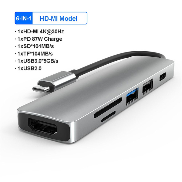 USB C HUB Type C Разветвитель на HDMI-совместимый 4K Thunderbolt 3 USB ...