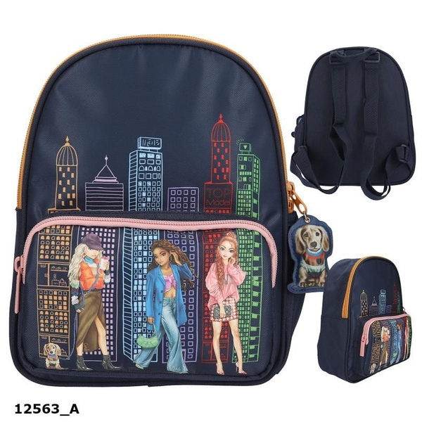 Depesche 12636 TOPModel City Girls-Gourde avec Impression de la Skyline, Couvercle Flip-Top, contenance env. 700 ML, Noir