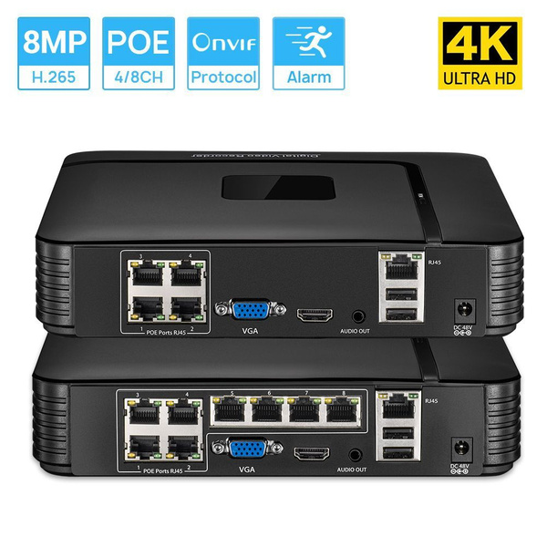 4k 8-мегапиксельный видеорегистратор 8-канальный POE NVR, поддерживает ...