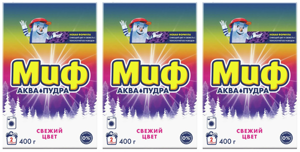Стиральный порошок Миф Автомат Для цветного свежий цвет 400 гр. 3 шт ...