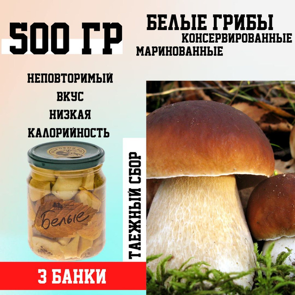 Грибы белые Таежный сбор маринованные, 500г (3 шт) - купить с доставкой ...