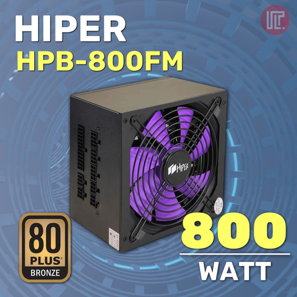 Блок питания HIPER HPB-800FM, 80+ BRONZE ATX v2.31, 800W, APFC 140mm ...