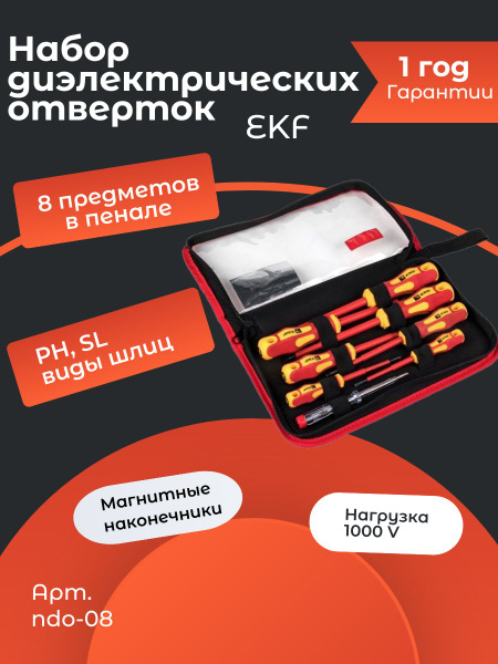 Набор диэлектрических отверток НИО-08 EKF Master - купить по выгодной ...