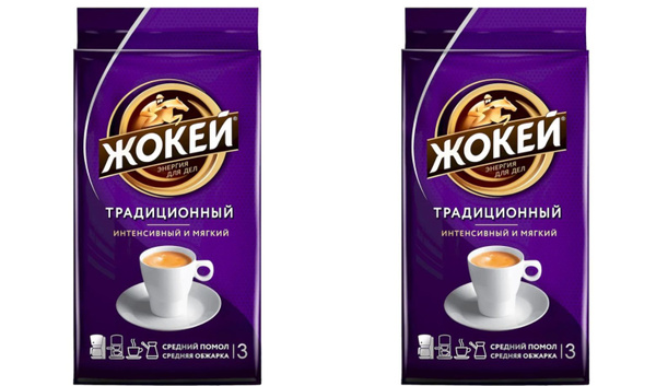 Жокей Кофе молотый Традиционный, 450 г, 2 уп - купить с доставкой по ...