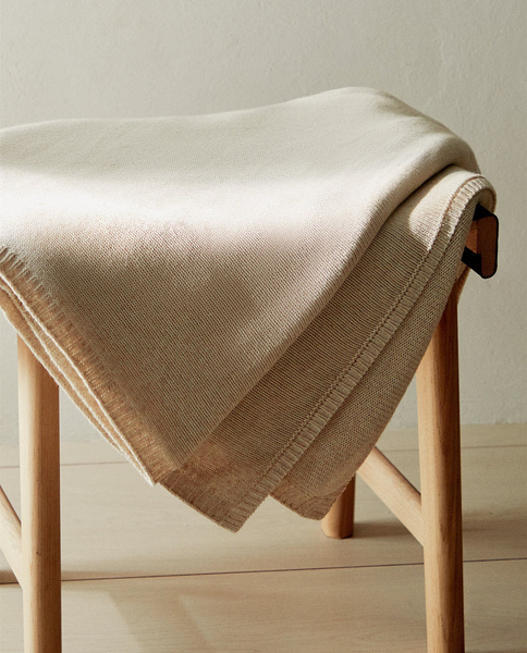 ZARA HOME Плед , Вискоза, Лен, 190х140 см - купить с доставкой по ...