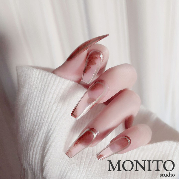 Накладные ногти с клеем MONITO (Комплект 24 шт. + клей и гелевые ...