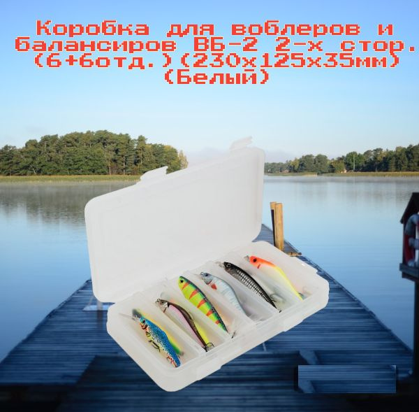 Коробка для воблеров и балансиров ВБ-2 2-х стор.(6+6отд.)(230х125х35мм ...