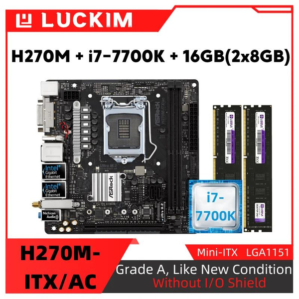Материнская плата ASRock H270M-ITX/AC+i7-7700K+16GB(2x8GB) купить по ...