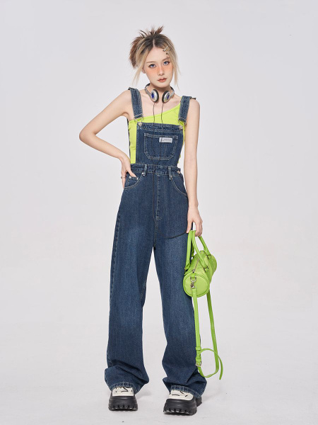 Модный женский джинсовый комбинезон Zara; широкие брюки ZARA с высокой ...