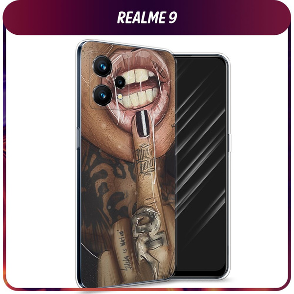 Силиконовый чехол на Realme 9 4G / Реалми 9 4G "Девушка с татуировками ...
