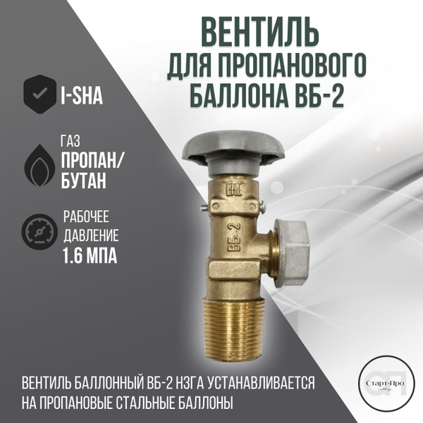 Вентиль для пропанового баллона ВБ-2 купить на OZON по низкой цене ...