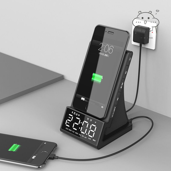 Беспроводная bluetooth-зарядка, электронный будильник, двойная катушка ...