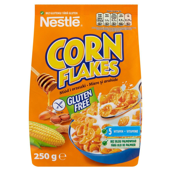 Хлопья Nestle кукурузные мед-орехи без глютена, 250г, 4 штуки - купить ...