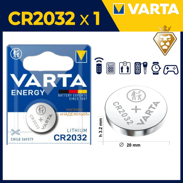 VARTA Lithium Batterie CR2032 – 1er Pack, Perfekt Für Uhren, Keyfinder & Kleine Elektronik