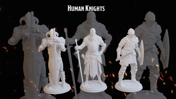 Набор миниатюр Рыцари 51-55мм (ДнД, DnD, D&D, Dungeons & Dragons ...