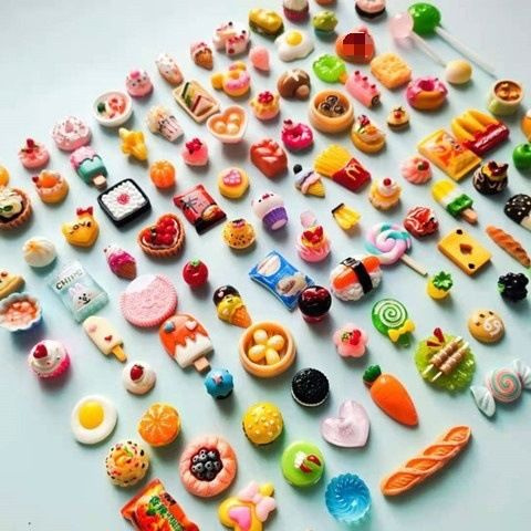 100 штук миниатюрных предметов, мини-еда, напитки, Барби и шарнирные ...