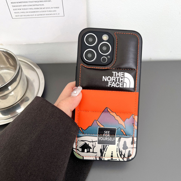 Мягкий кожаный чехол для Apple iPhone Pro Max с пуховиком TNF и ...