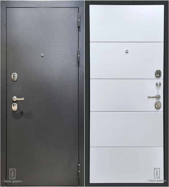 Входная дверь YoDoors Для квартиры 860х2050 мм, Букле графит, Белый ...