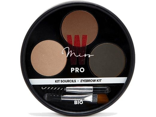 Kit Sourcils Miss W N°07 Bondes Bio Vegan - Poudre Compacte Teinte Brun, Neuf