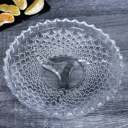 Менажница стеклянная круглая, блюдо для подачи закусок 22.5 см - купить ...