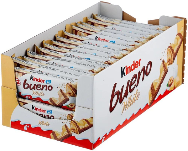 Вафли Kinder Bueno White в белом шоколаде С молочно-ореховой начинкой ...