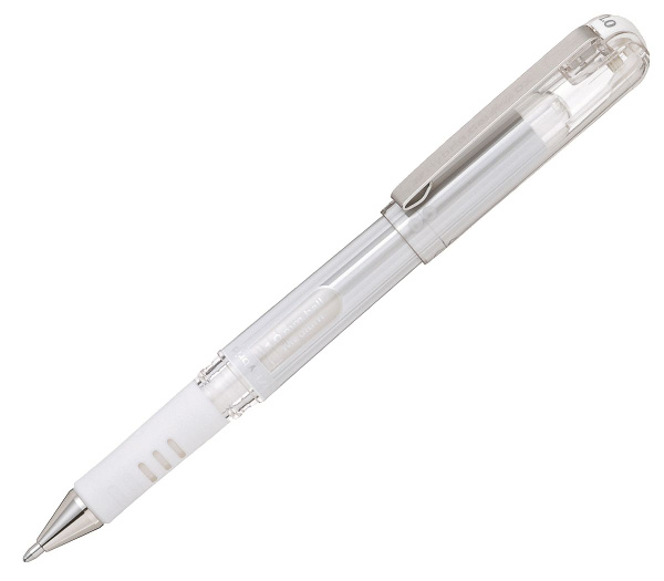 Ручка гелевая PENTEL HYBRID GEL GRIP DX K230-WO WHITE белые чернила ...
