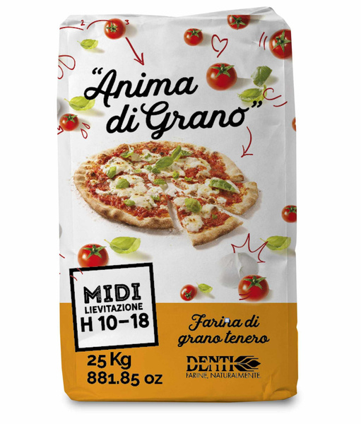 Мука из мягких сортов пшеницы типа 00 для пиццы Anima di Grano Denti 25 ...